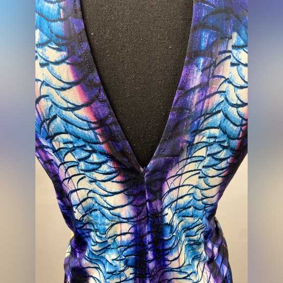 Jumpsuit Julian Chang Purple and Blue White Medium - Picture 10 of 12